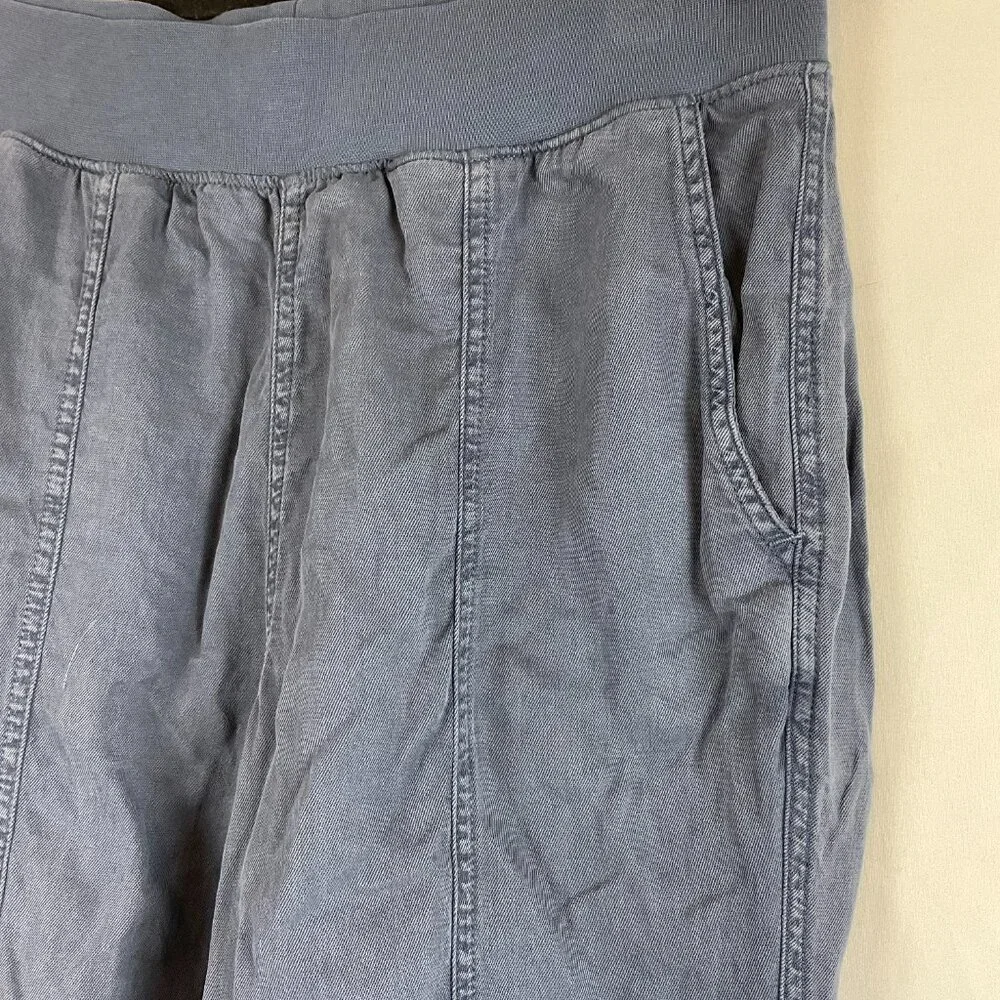 Faherty Pants S Blue Elastic Waist Tapered Leg Pockets